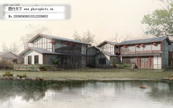 鄉野詩畫 雨幕下的復古建筑設計美學